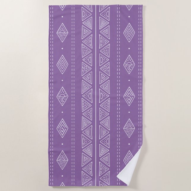 Serviette De Plage Moderne élégant violet (Devant)