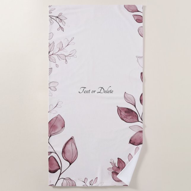 Serviette de plage moderne Red Feuille (Devant)