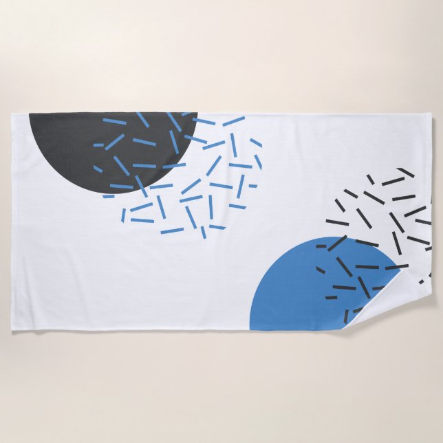 Serviette De Plage Moderne, simple, cool, abstrait, motif graphique (Devant)