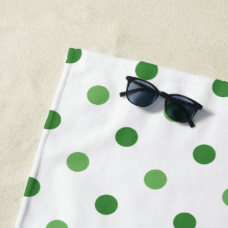 Serviette De Plage Moderne Vert à pois
