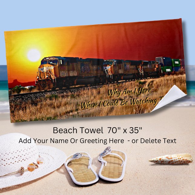 Serviette De Plage Modifier le texte Ajouter le nom Sunset Diesel Loc (Créateur téléchargé)