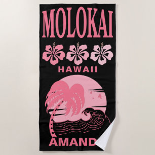Serviette De Plage Molokai Hawaï Plage Rose Enterrement de Vie de Jeu