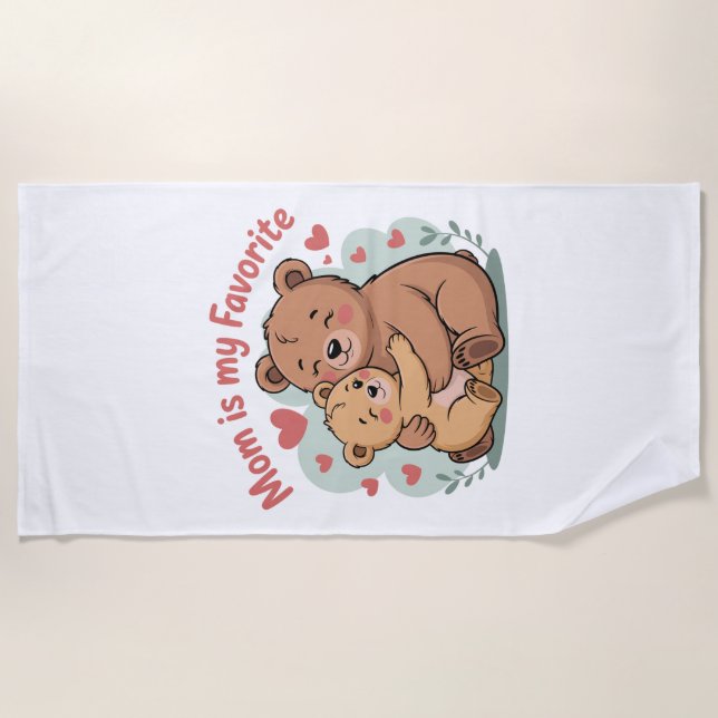 Serviette De Plage Mom Is My Favorite (Devant)