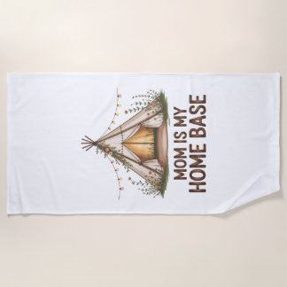 Serviette De Plage Mom Is My Home Base