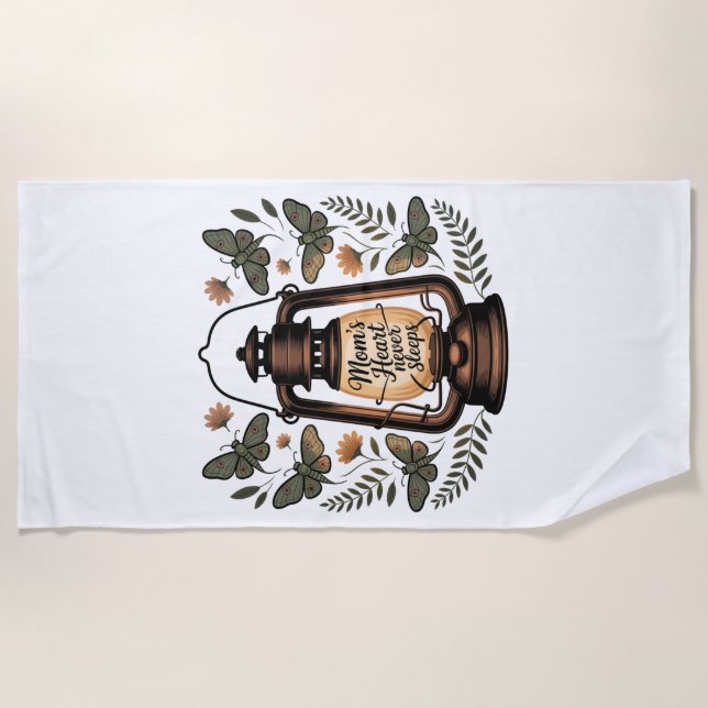 Serviette De Plage Mom’s Heart Never Sleeps (Devant)