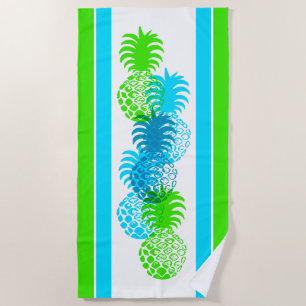 Serviette De Plage Momona Ananas Hawaiian striped Tropical -Cool
