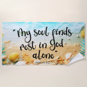 Serviette De Plage Mon âme trouve le repos de la Bible chrétienne Ver