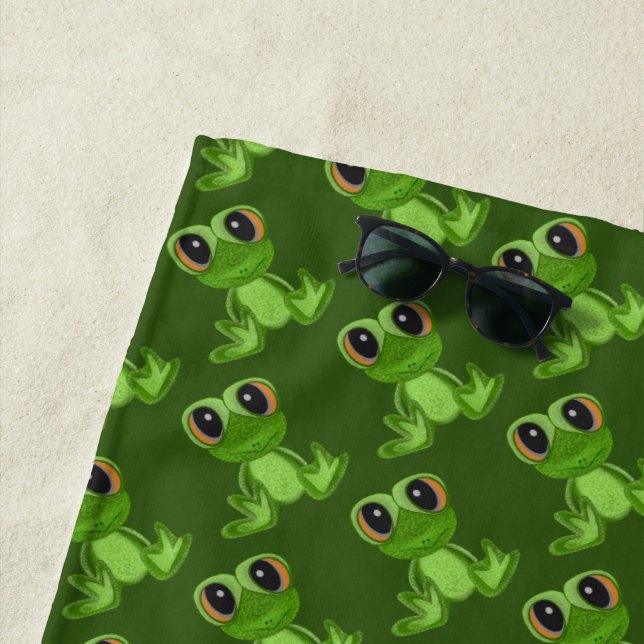 Serviette De Plage Mon ami la grenouille verte (En situation)