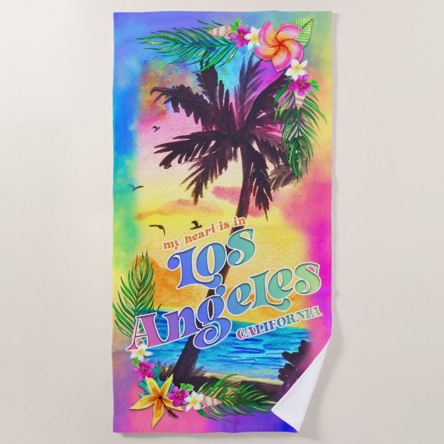 Serviette De Plage Mon coeur est à Los Angeles Beach Towel (Devant)