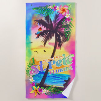 Serviette De Plage Mon coeur est à St Pete Beach Towel