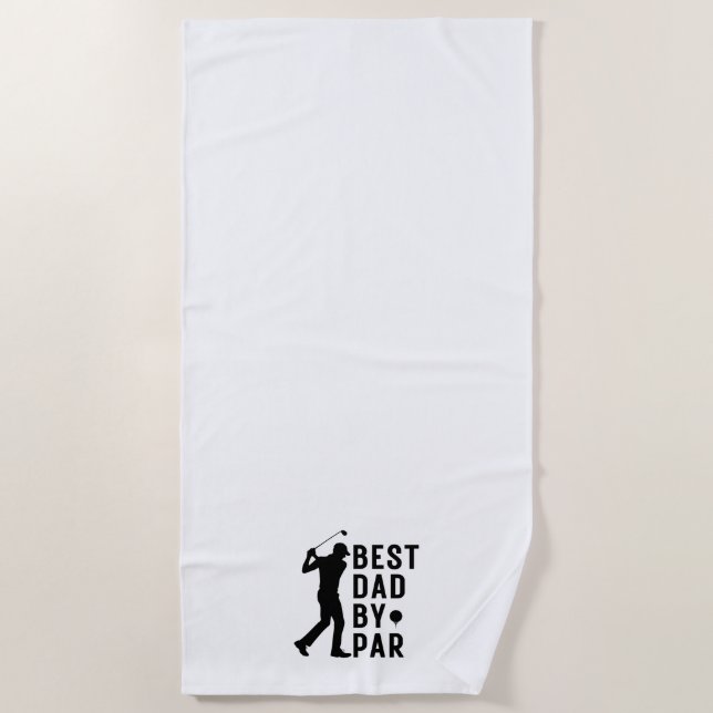 Serviette De Plage Mon Père Golfeur Funny Golfeur Meilleur Papa Par P (Devant)