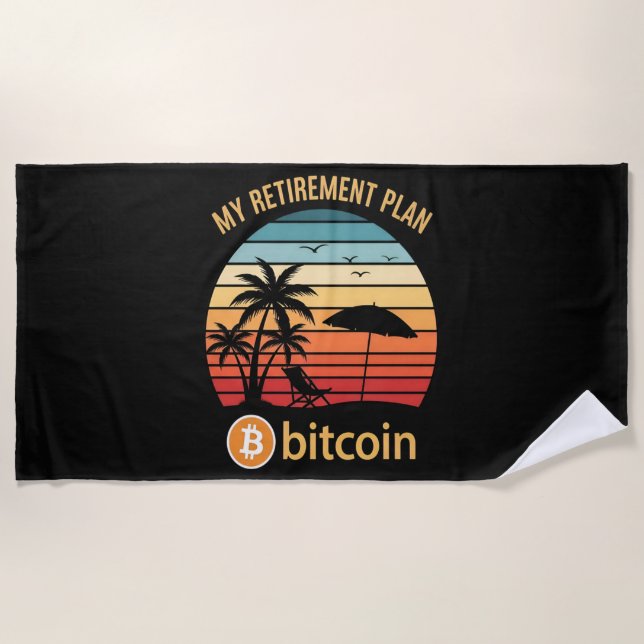 Serviette De Plage Mon Plan De Retraite Bitcoin Plage Coucher De Sole (Devant)