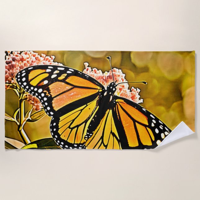 Serviette De Plage  Monarch Butterfly Garden Art (Devant)