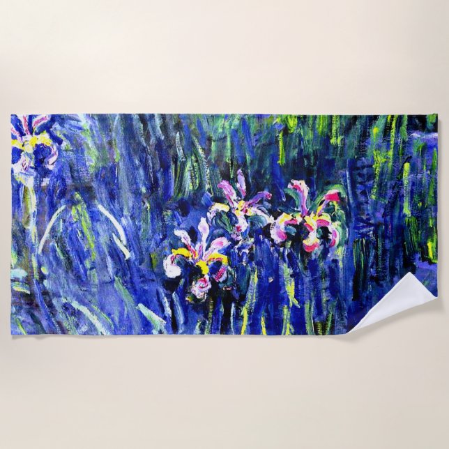 Serviette De Plage Monet - Irises (Devant)