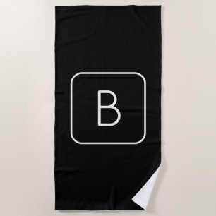 Serviette De Plage Monogram de Styled White & Black