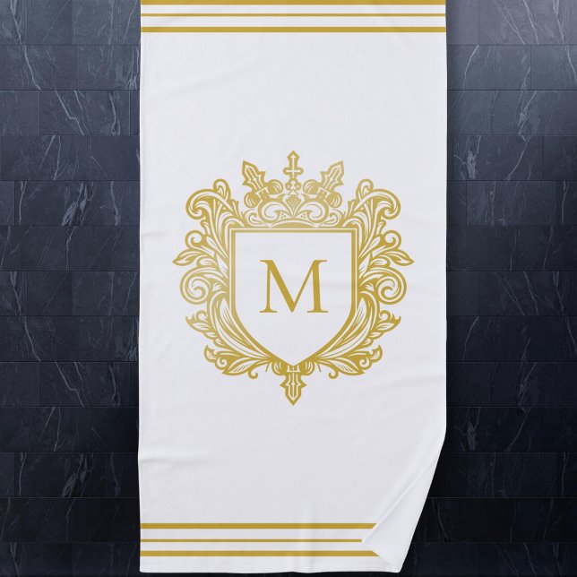 Serviette de plage Monogram Gold (Créateur téléchargé)