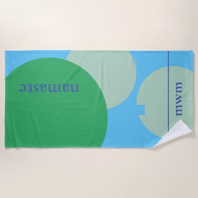 Serviette de plage Monogram - Gras Graphique "Nama (Devant)