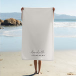Serviette De Plage Monogram neutre | Minimalist stylish<br><div class="desc">A simple stylish custom monogram design with a minimalist handwritten script typographiy paired with a block typographiy in black on natural ivory cream background. The monogram name can easily be personalized to make a design as unique as you are! Le personnel parfait empoisonne l'accès pour tout !</div>
