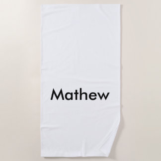 Serviette De Plage monogramme à lettre initiale simple ajoutez votre