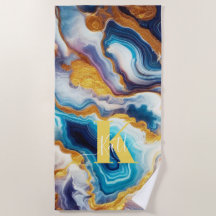 Monogramme d'âge doré Aqua Turquoise personnalisé