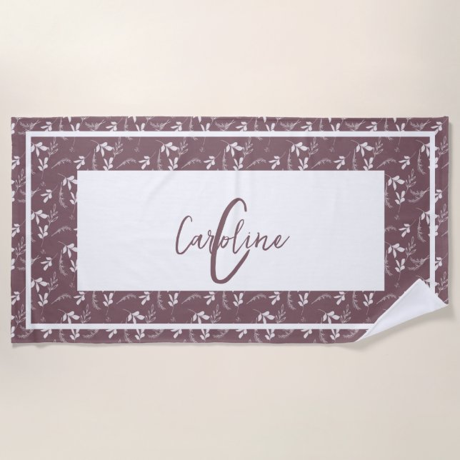 Serviette De Plage Monogramme des griffes sauvages (Devant)