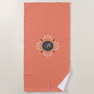 Serviette De Plage Monogramme équestre Lucky Horseshoe Motif