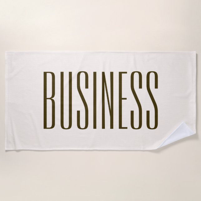 Serviette De Plage Monogramme, marque ou nom de l'entreprise | Marron (Devant)