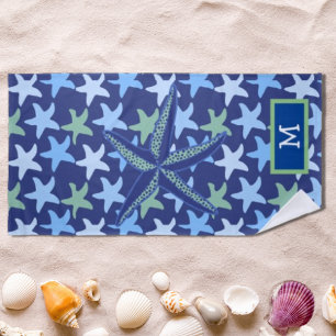 Serviette De Plage Monogramme Motif couleur Starfish
