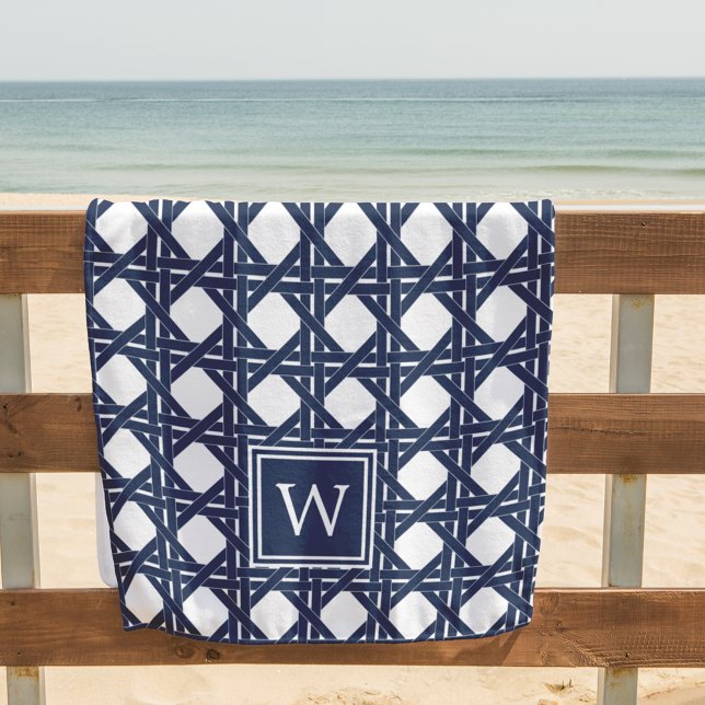 Serviette De Plage Monogramme Motif de la marine (Créateur téléchargé)