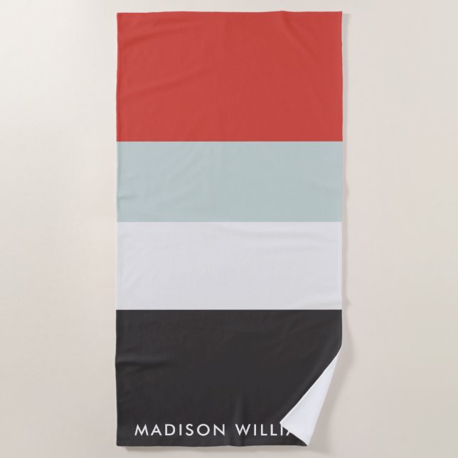 Serviette De Plage monogrammed, nom, (Devant)