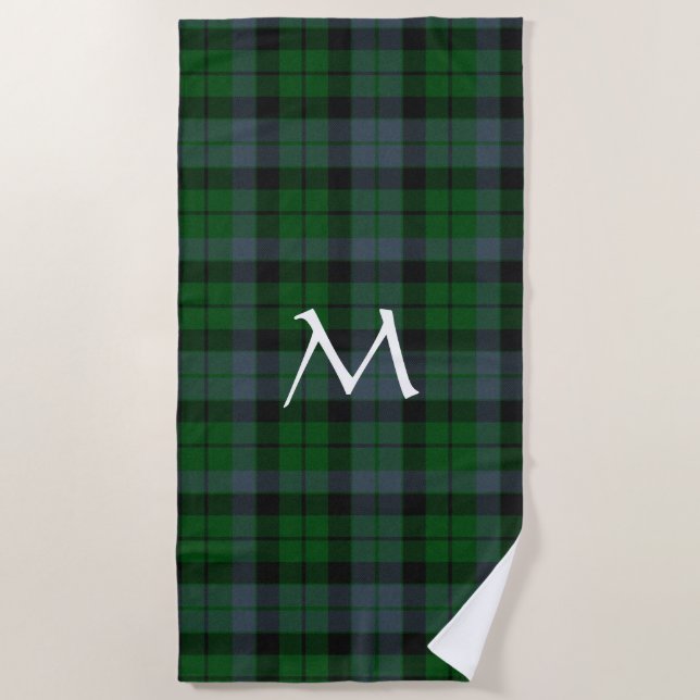 Serviette de plage monogrammée de MacKay Tartan (Devant)