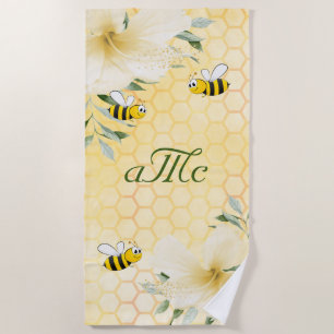 Serviette De Plage Monographie du couple nid d'abeilles jaune