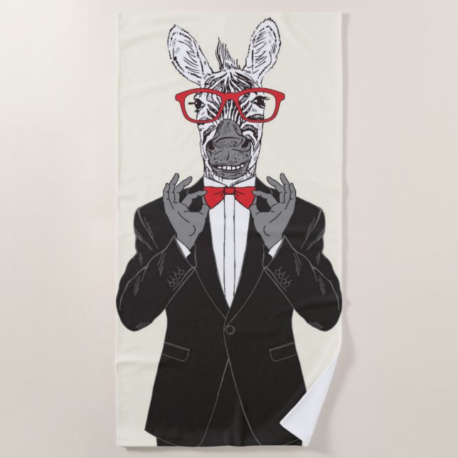 Serviette De Plage Monsieur de zèbre (Devant)