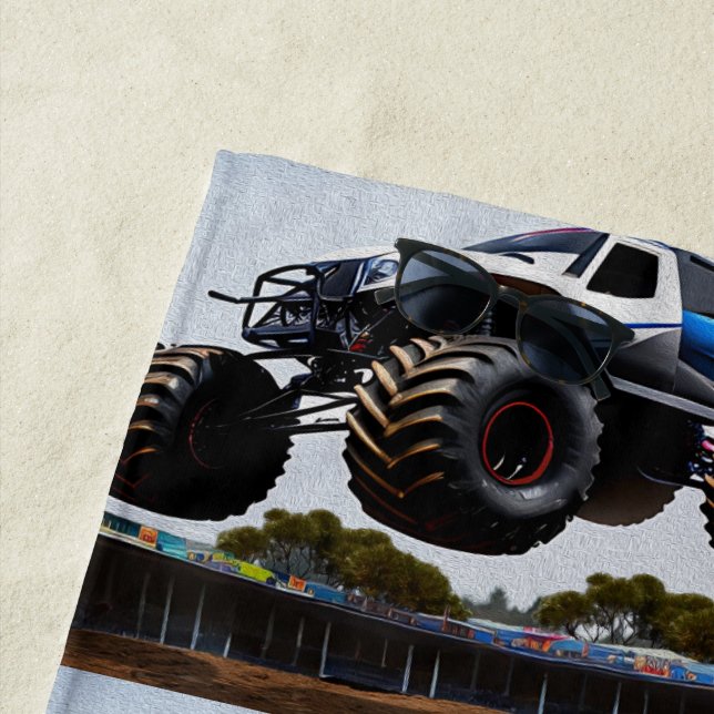 Serviette De Plage Monster Truck Launch, Beach Towel (En situation)