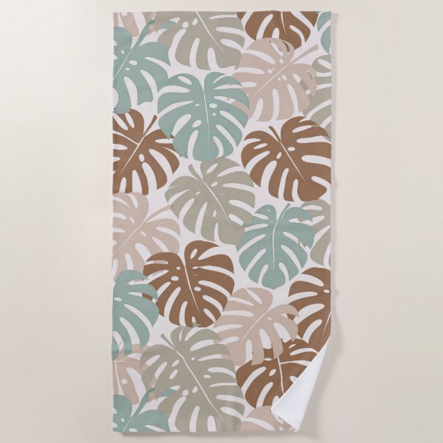 Serviette De Plage Monstera moderne hawaï boho (Devant)