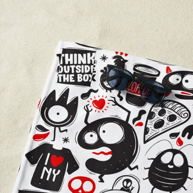 Serviette De Plage Monstres et citations étranges (En situation)