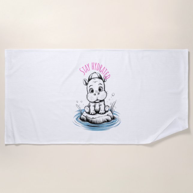 Serviette De Plage MOO-DENG Collection - Conception audacieuse et int (Devant)