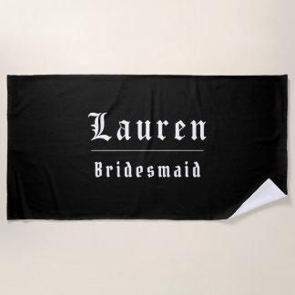 Serviette De Plage Moody Gothic Bridesmaid Beach Towel