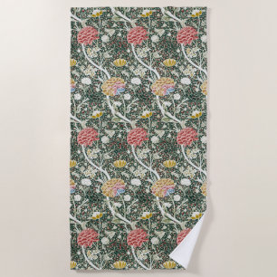 Serviette De Plage Morris Cray Vintage Blossom Design Floral Vert