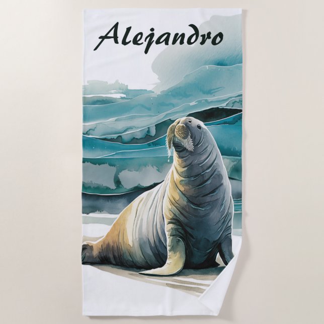 Serviette De Plage Morse éditable (Devant)