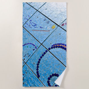 Serviette De Plage Mosaïque bleue