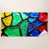 Mosaïque d'art en verre arc-en-ciel brillant