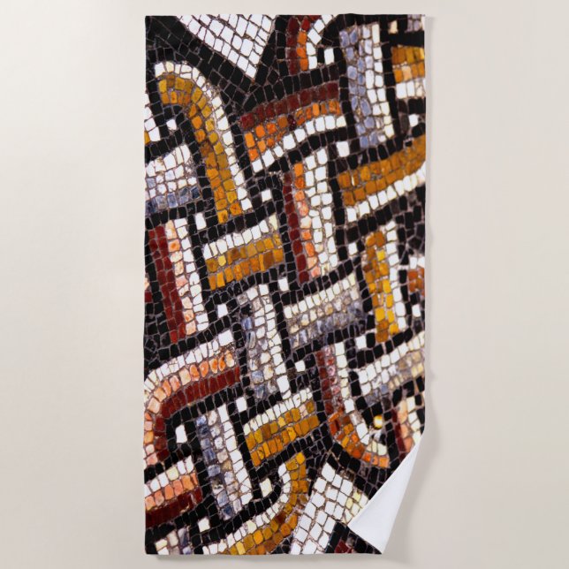 Serviette De Plage Mosaïque romaine d'automne (Devant)