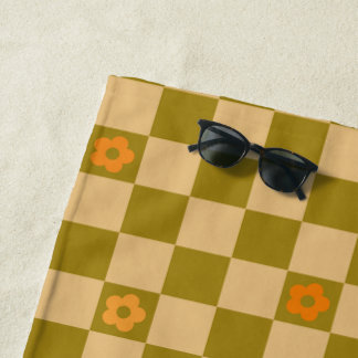 Serviette De Plage Motif à carreaux Flowe - N° 02