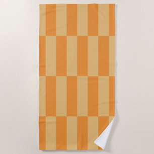 Serviette De Plage Motif à rayures orange mandarine et blé
