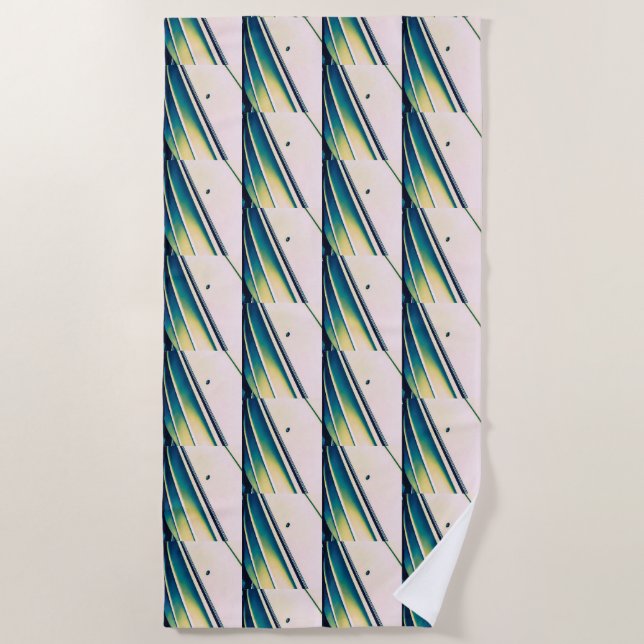 Serviette De Plage Motif Abstrait bateau à Blue Beach Towel (Devant)