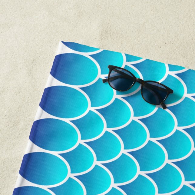 Serviette De Plage Motif abstrait de peau d'animal bleu clair (En situation)