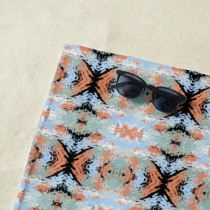 Serviette De Plage Motif Abstrait d'Extrémités Divisées et Pastels Do
