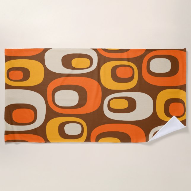 Serviette De Plage Motif Abstrait moderne du milieu du siècle (Devant)