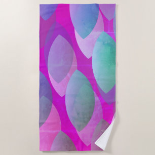 Serviette De Plage Motif Abstrait moderne Magenta Purple Rose Turqu
